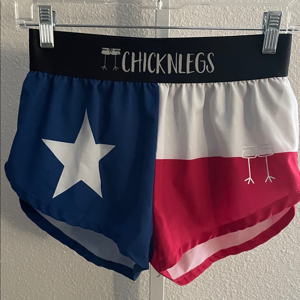Chicknlegs Texas-Inspired Athletic Shorts - Blue, White, Red